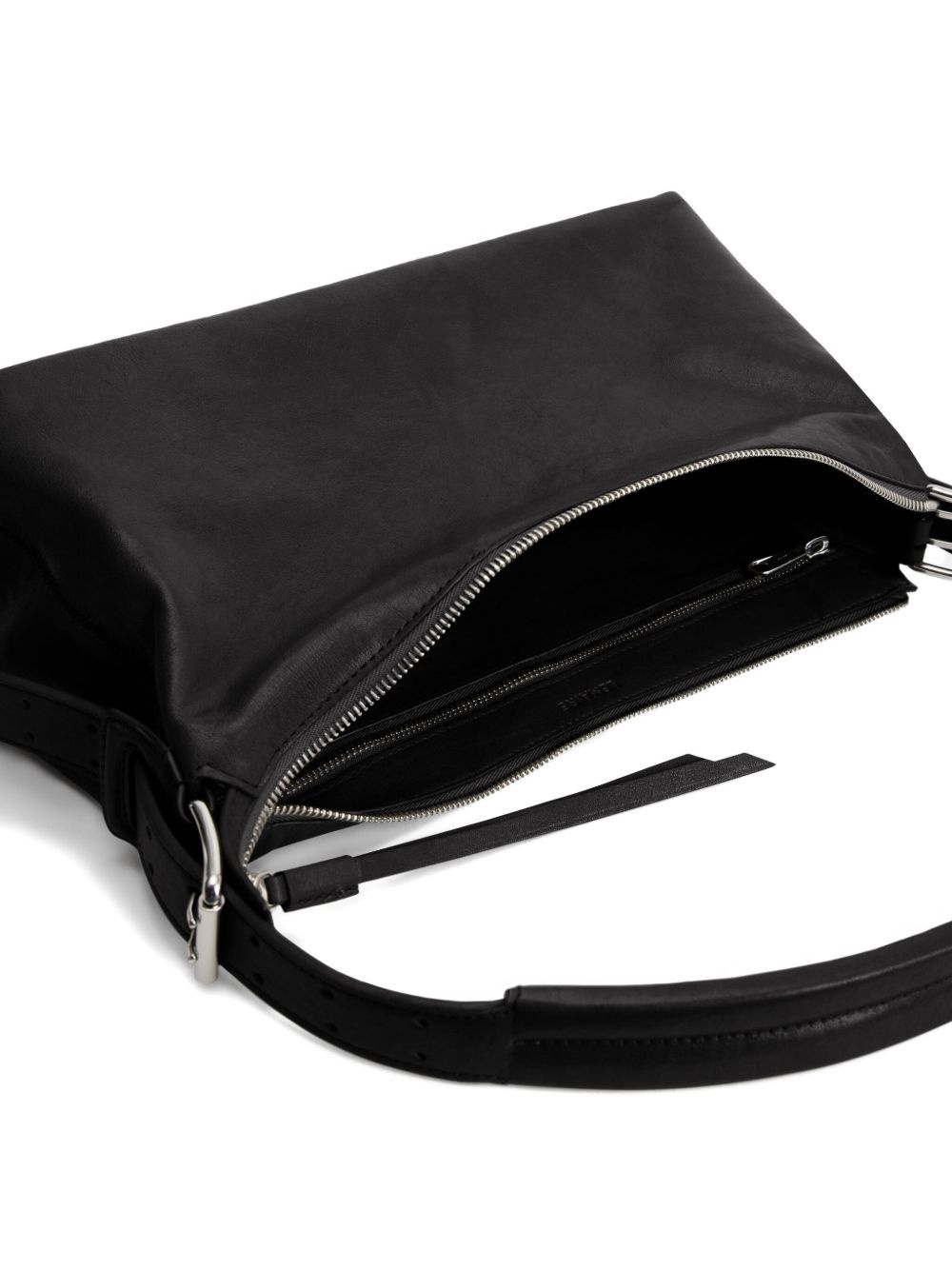 belted leather shoulder bag - 4