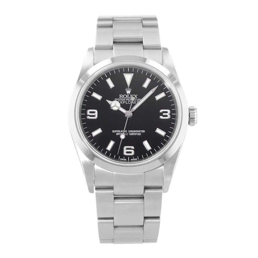 Pre-owned Rolex Explorer 36 Automatic Chronometer Black Dial Men's Watch 114270 BKSO - 2
