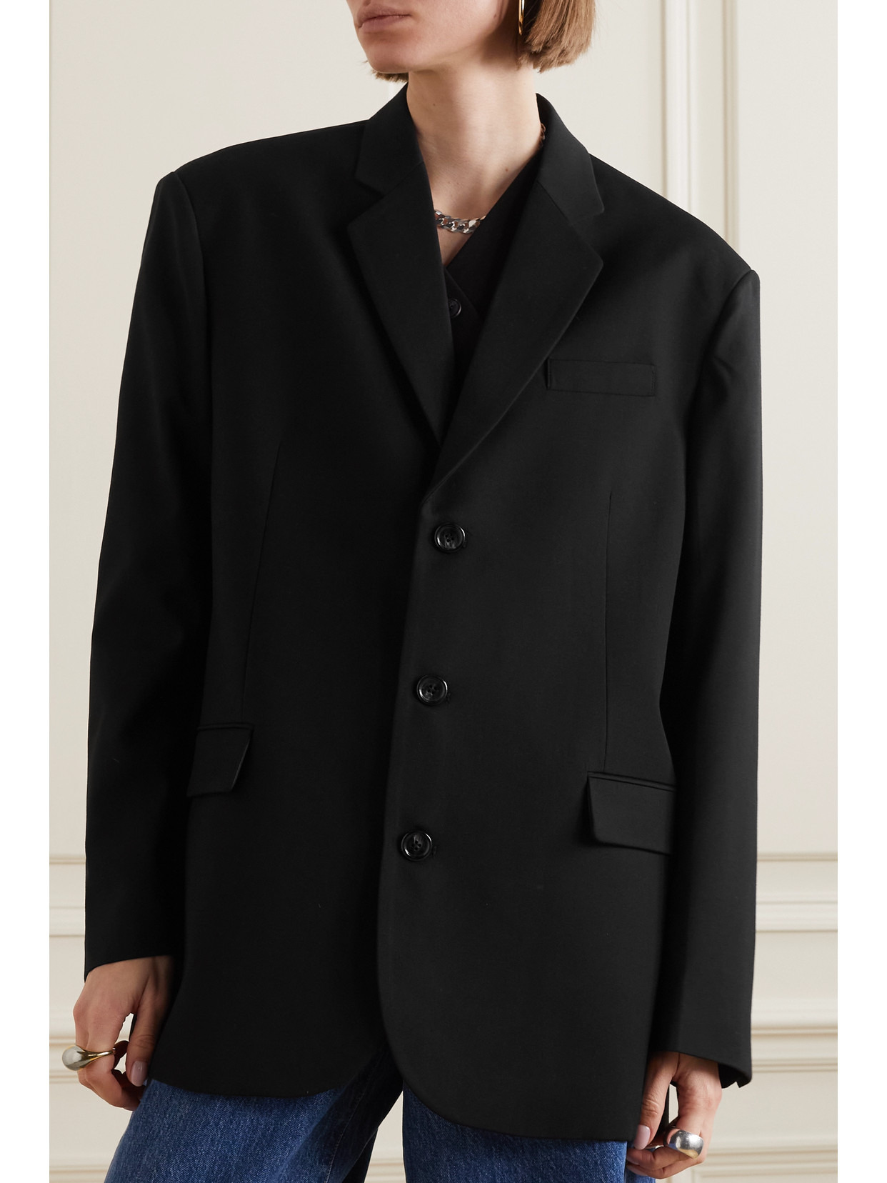 Gelso Oversized Tencel Lyocell-blend Blazer - 4