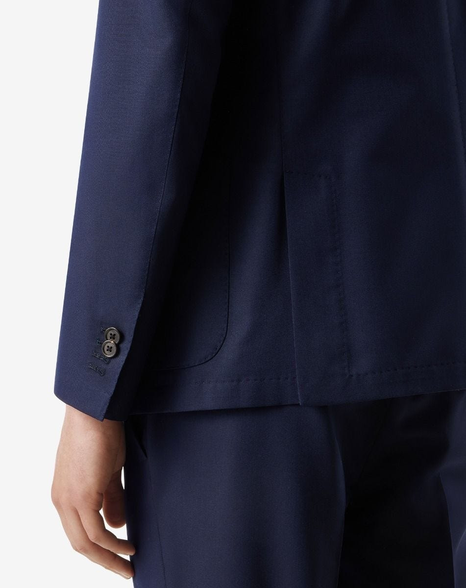 Blue wool and cotton suit - 6