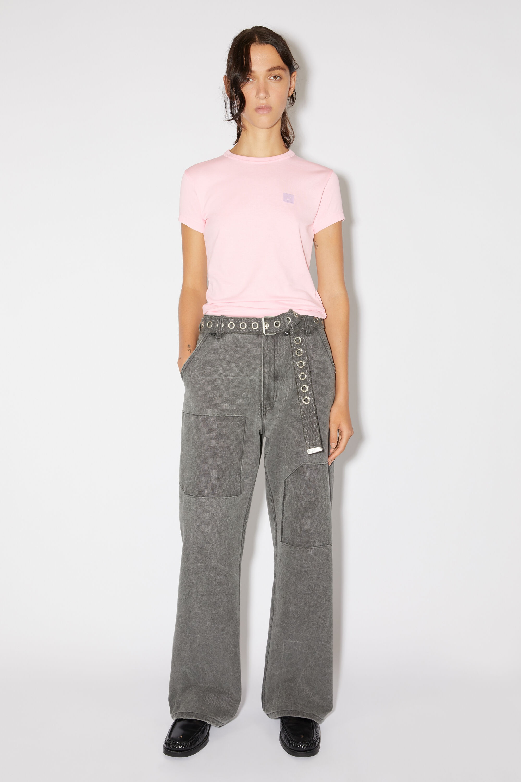 Crew neck t-shirt - Fitted fit - Light pink - 2