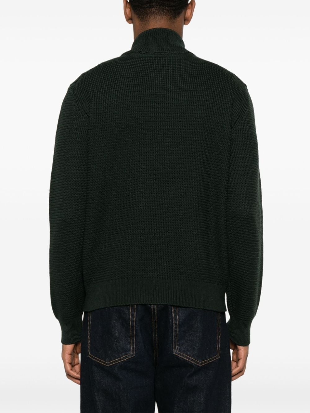 waffle-knit wool cardigan - 4