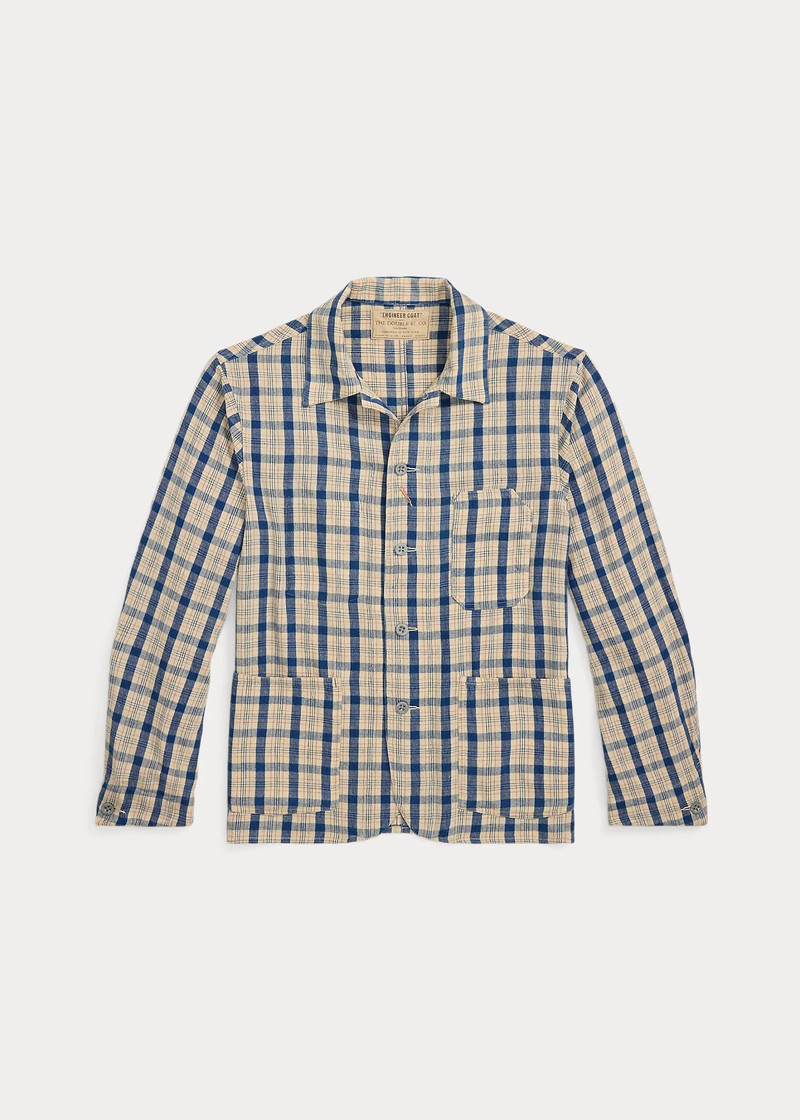Indigo Plaid Twill Engineer Jacket - 1