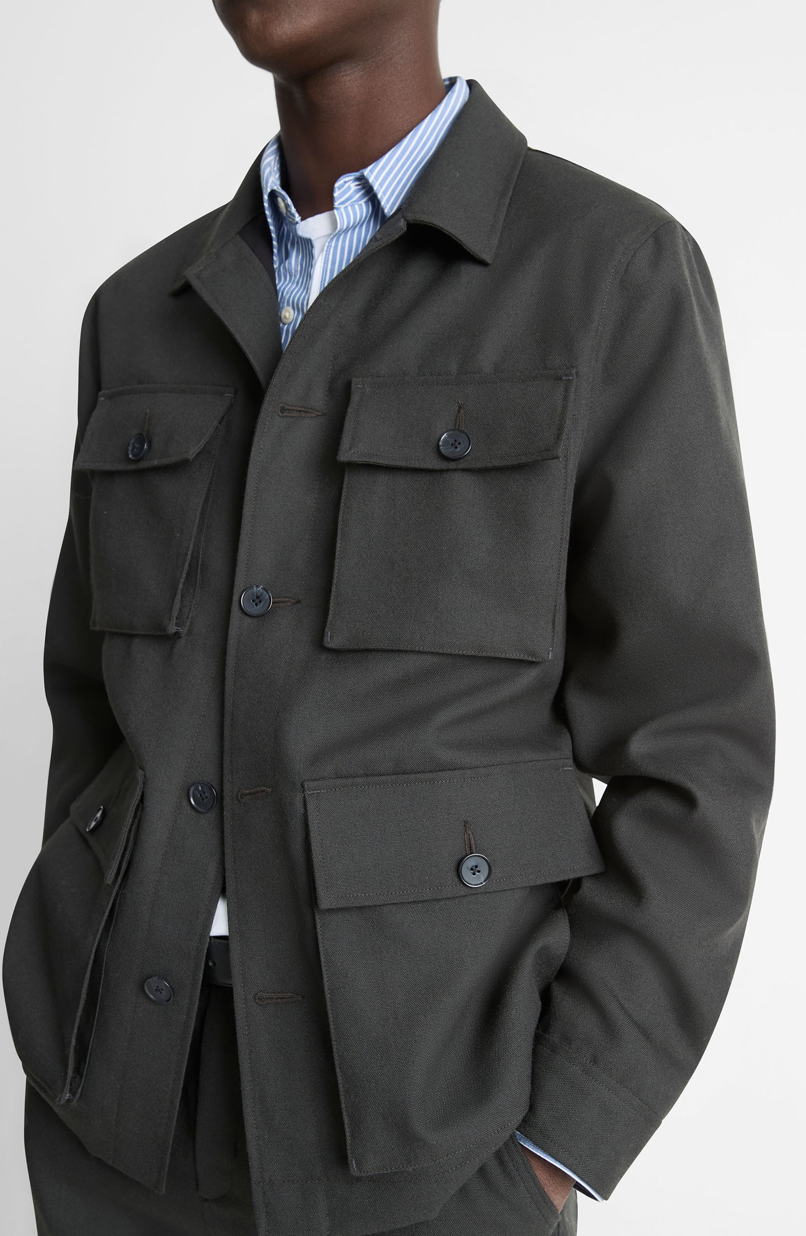 Vince Tropical Wool Field Jacket in Black at Nordstrom - 3