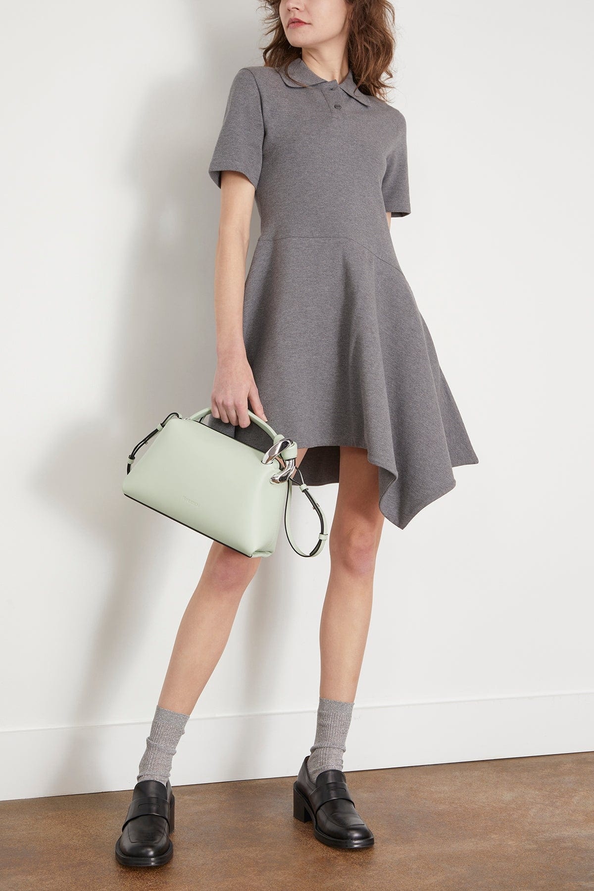 JW Anderson SHORT SLEEVE ASYMMETRIC POLO DRESS | REVERSIBLE
