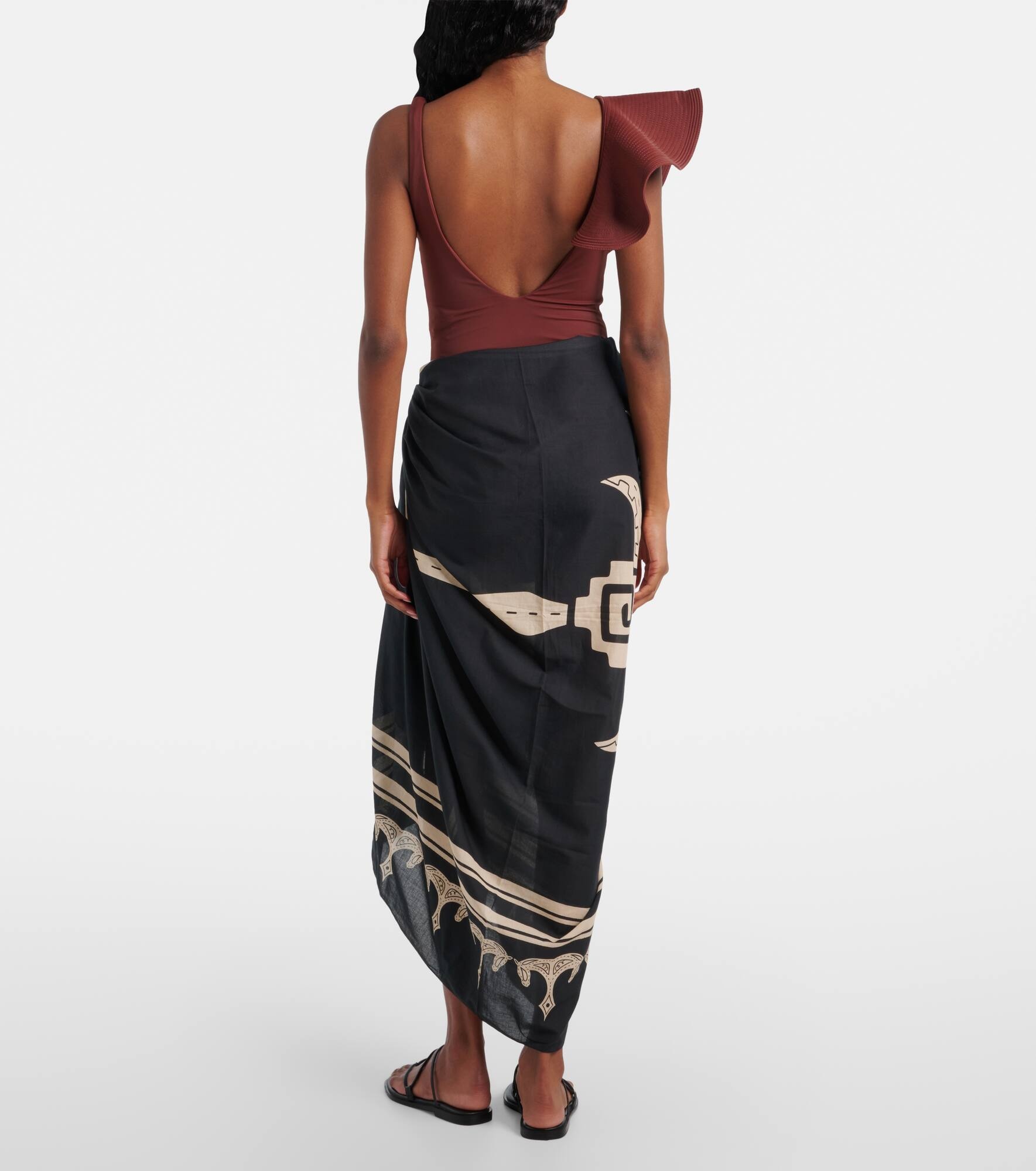 Printed cotton beach cover-up - 3