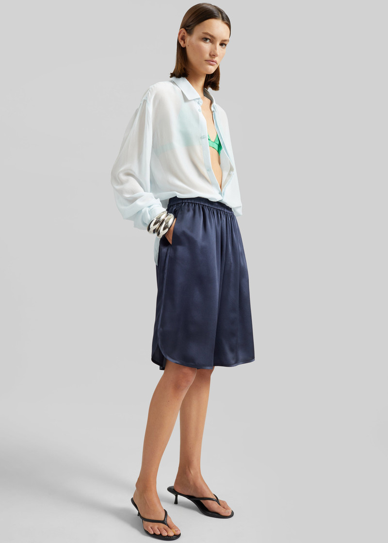 Nelis Silk Bermuda Shorts - Navy 9