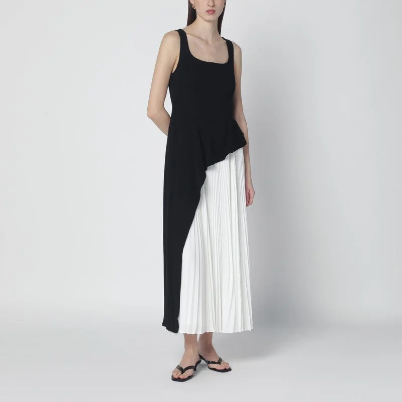 Zayla black and white pleated dress - 1