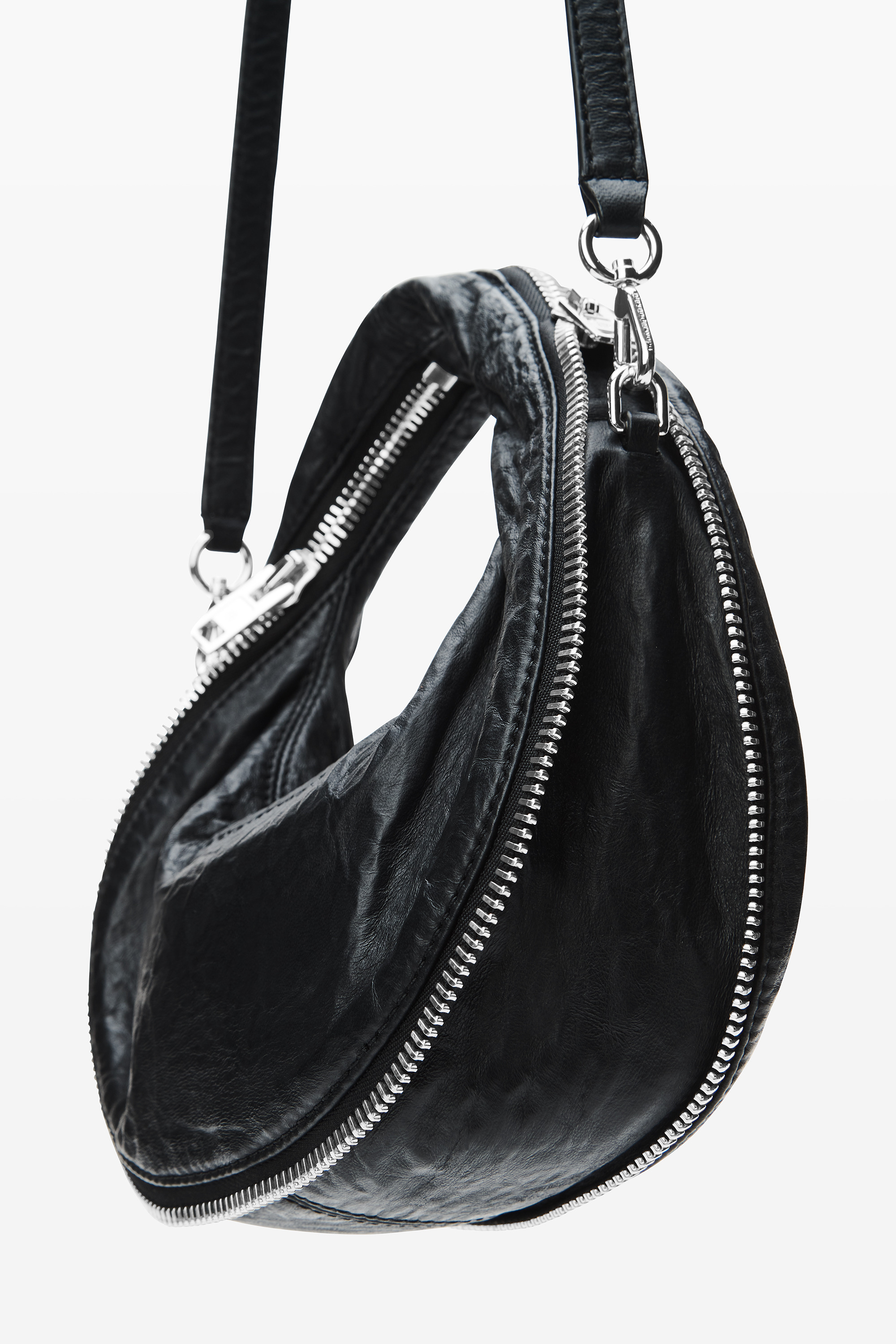 Black Memory Leather Mini Twyst Bag - 5