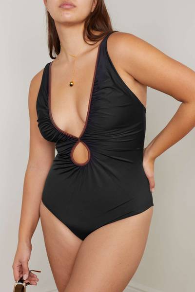 Johanna Ortiz + NET SUSTAIN Malick cutout open-back recycled swimsuit outlook