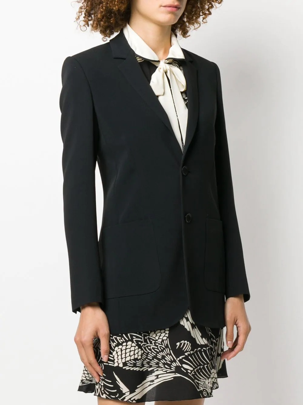 notched lapels single-breasted blazer - 3