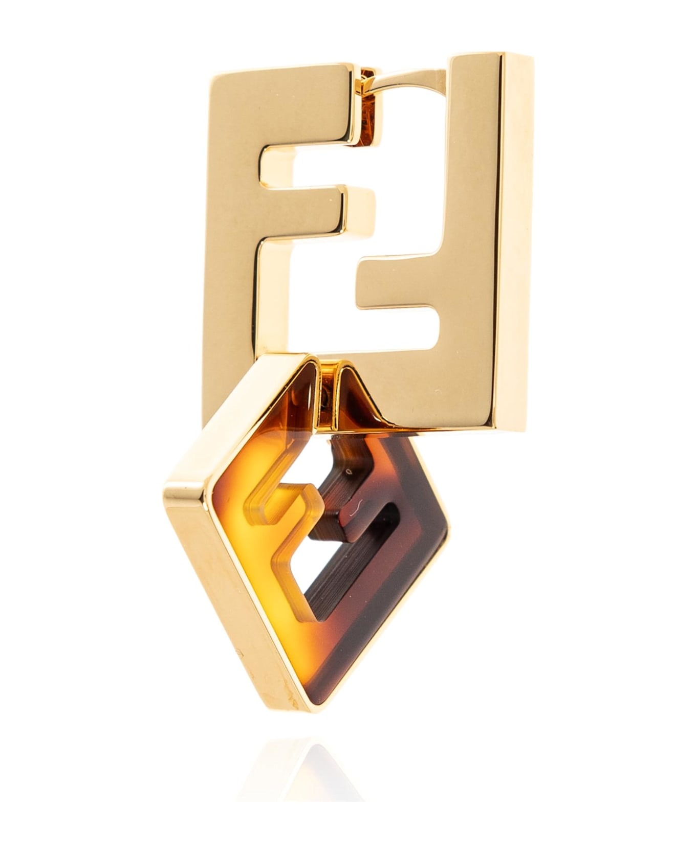 Printed Plexiglass And Metal Forever Fendi Earrings - 4