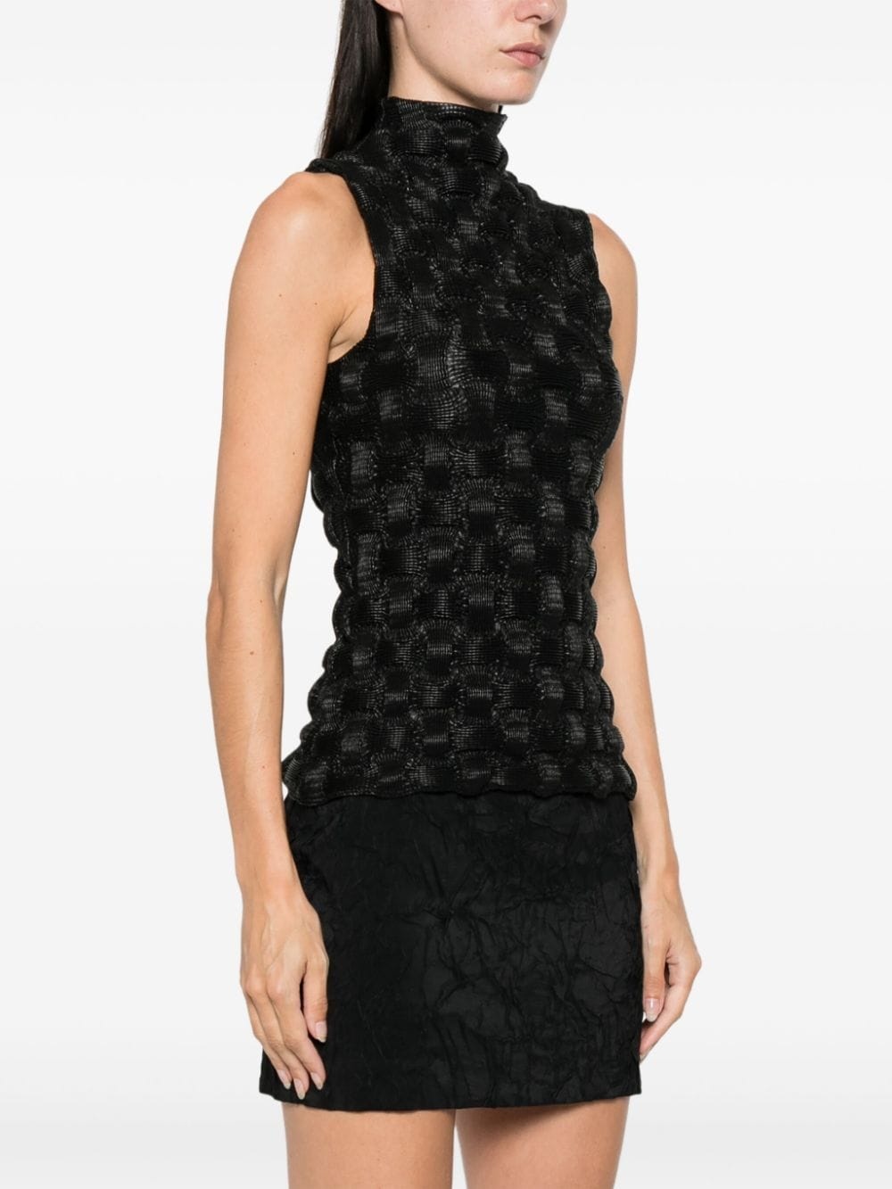roll-neck sleeveless top - 3