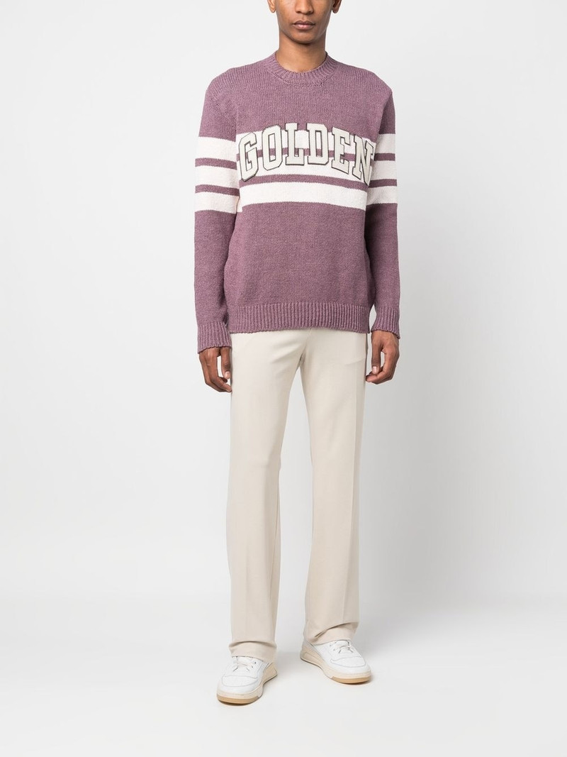 Golden Goose logo-patch knitted jumper outlook