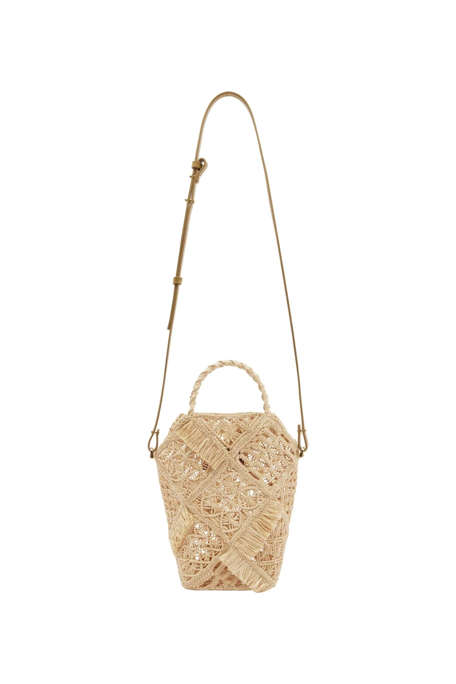 Raffia Macrame Bucket Bag - 1