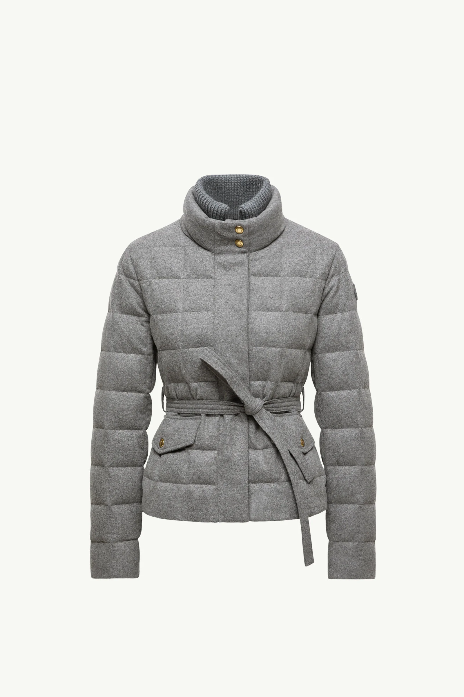 Bussettes Wool Blend Belted Short Down Jacket - 1