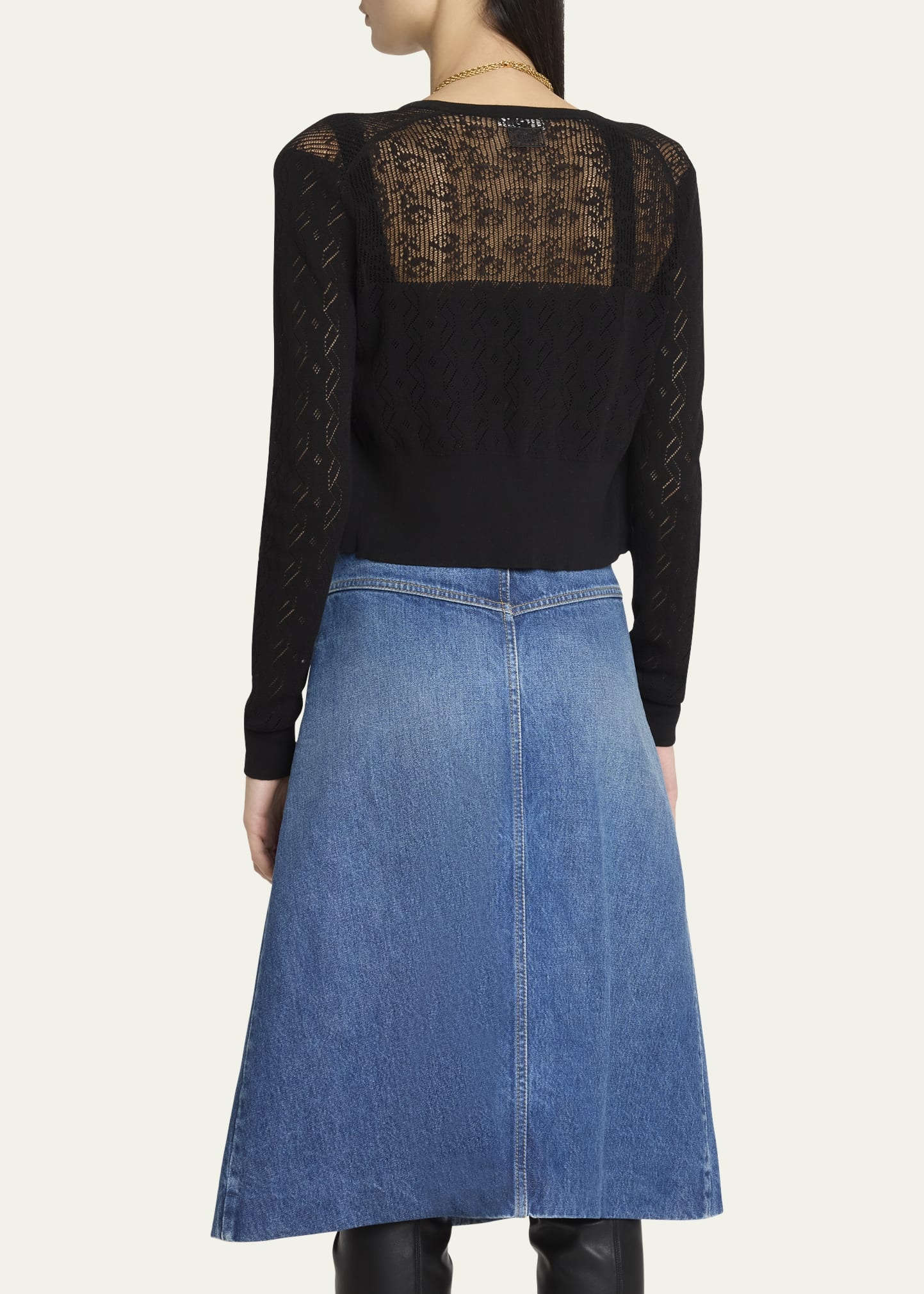 Embroidered Pointelle Cotton Combo Top - 3