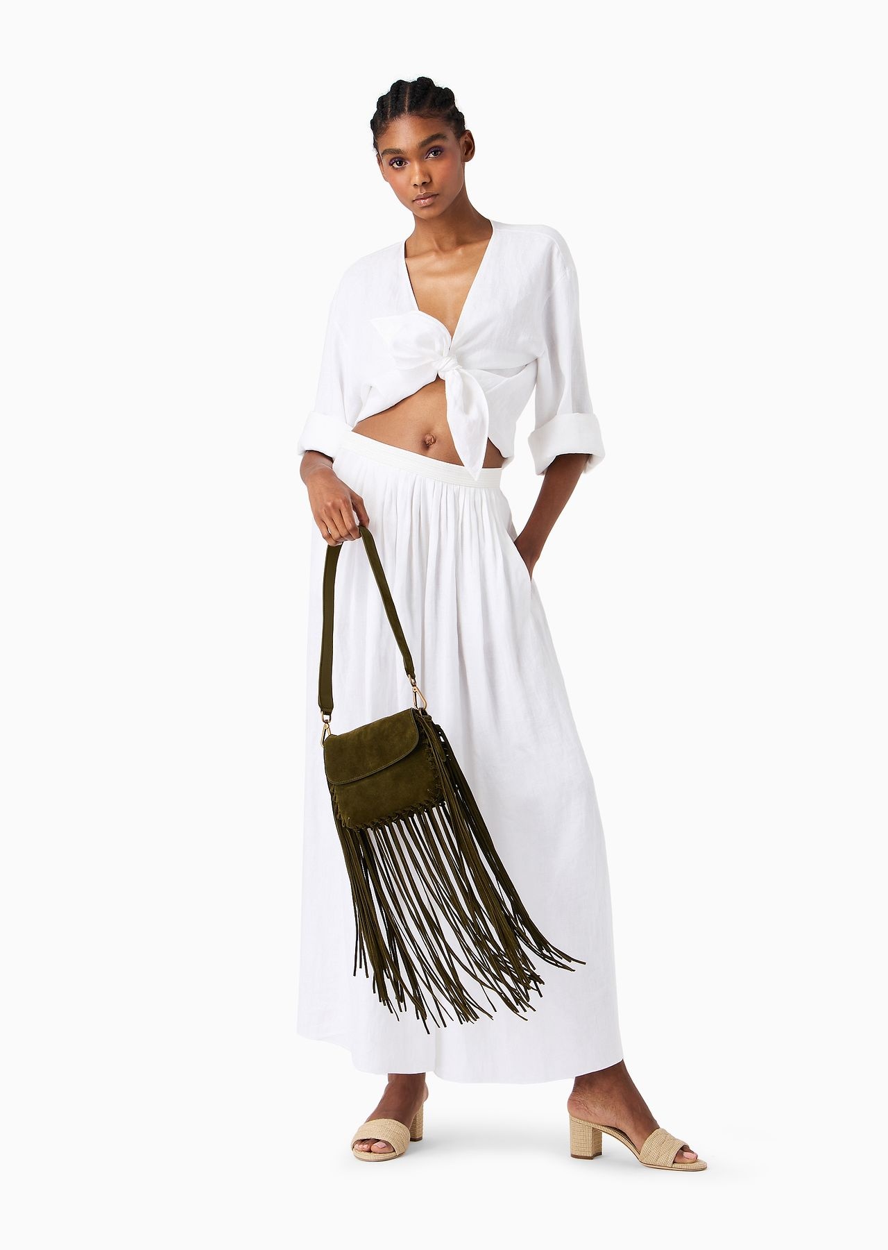 La Prima fringed suede bag - 9