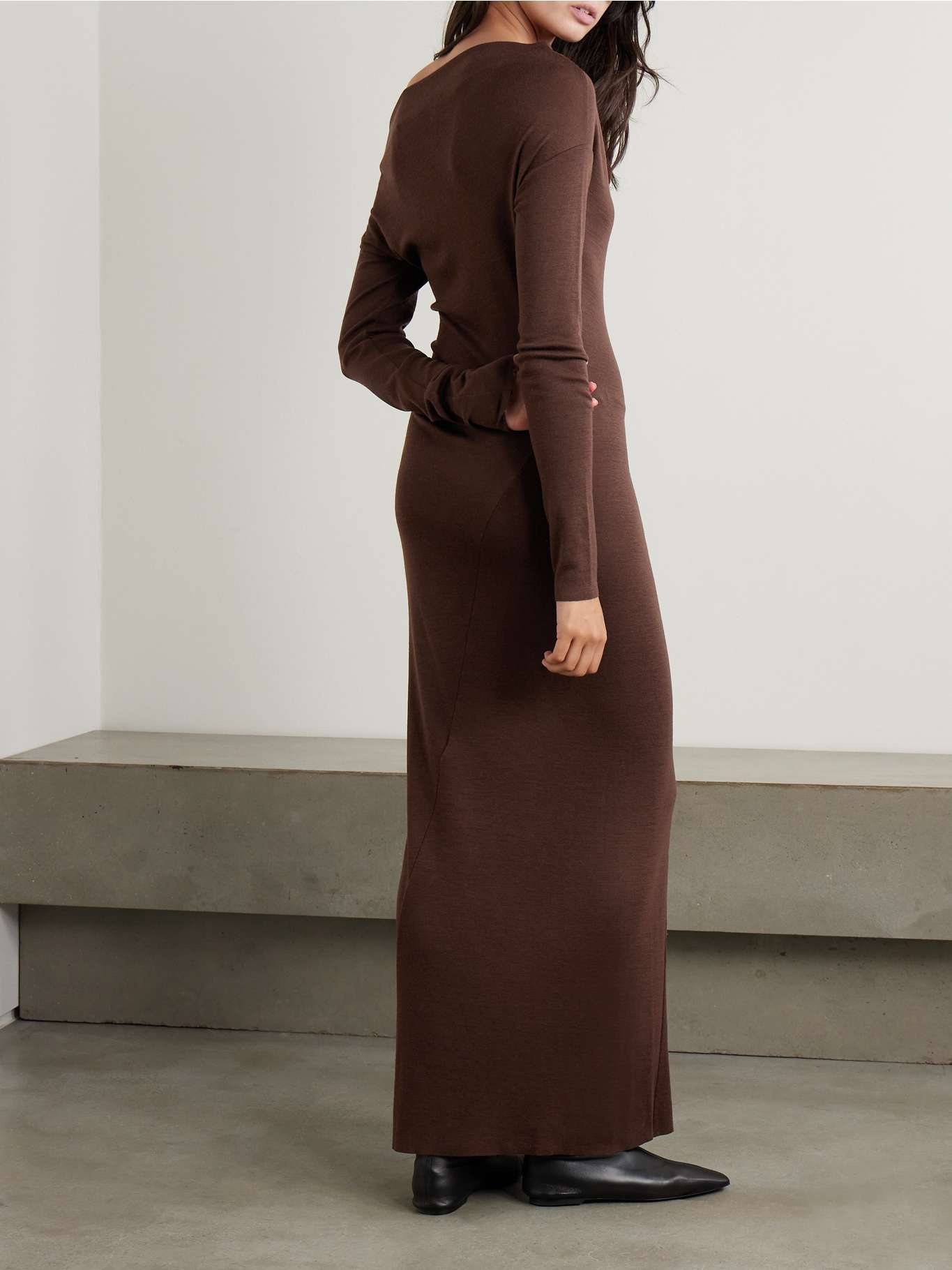 Genie draped paneled wool-jersey maxi dress - 3