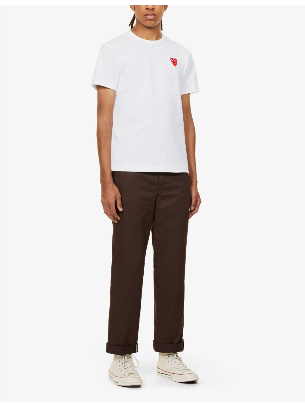 Overlap-heart print cotton-jersey T-shirt - 2