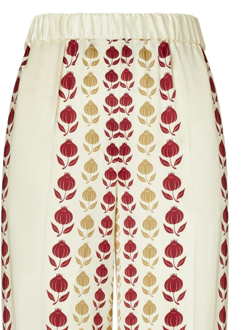 TORY BURCH printed silk trousers outlook