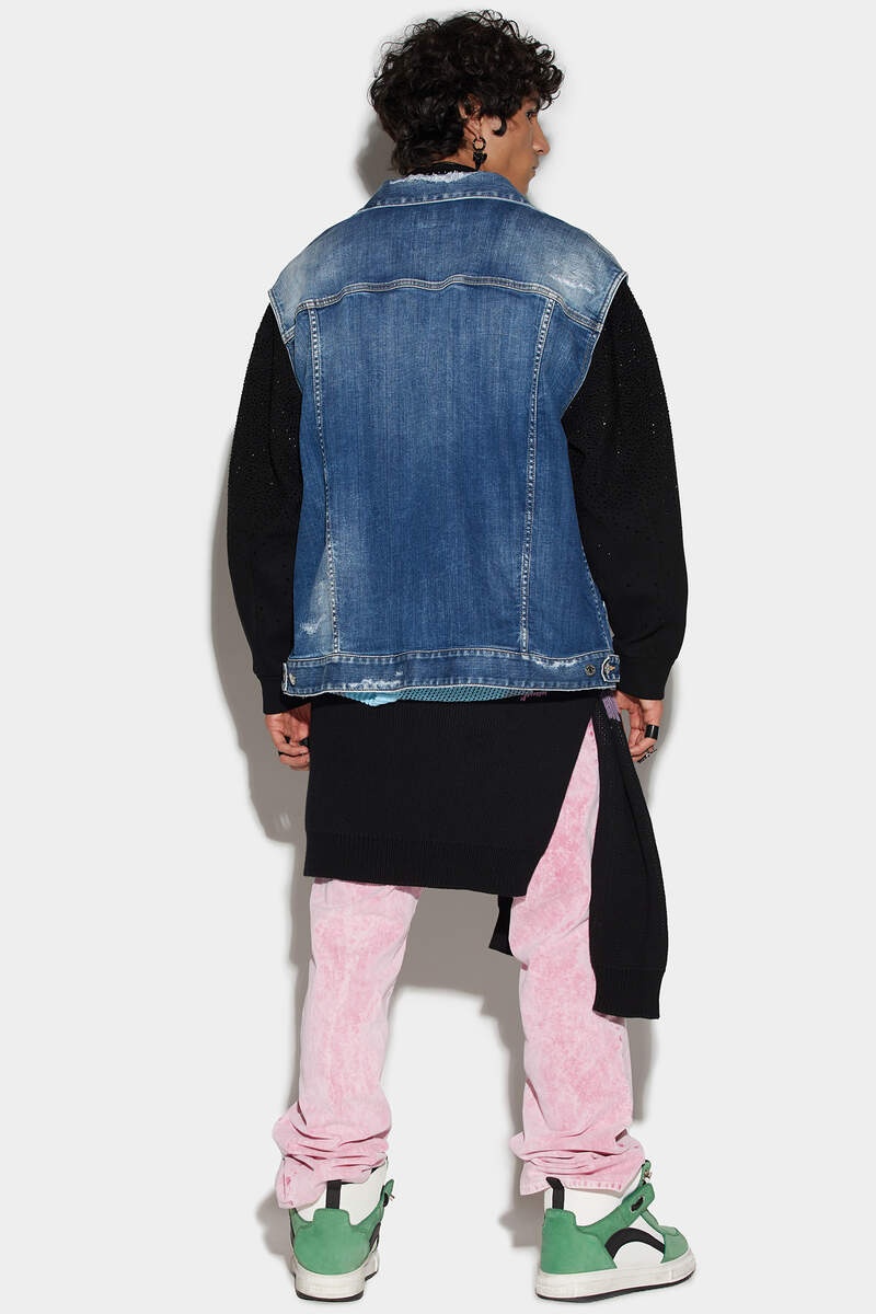 DSQUARED2 MEDIUM SLASH WASH PUFFER VEST - 2