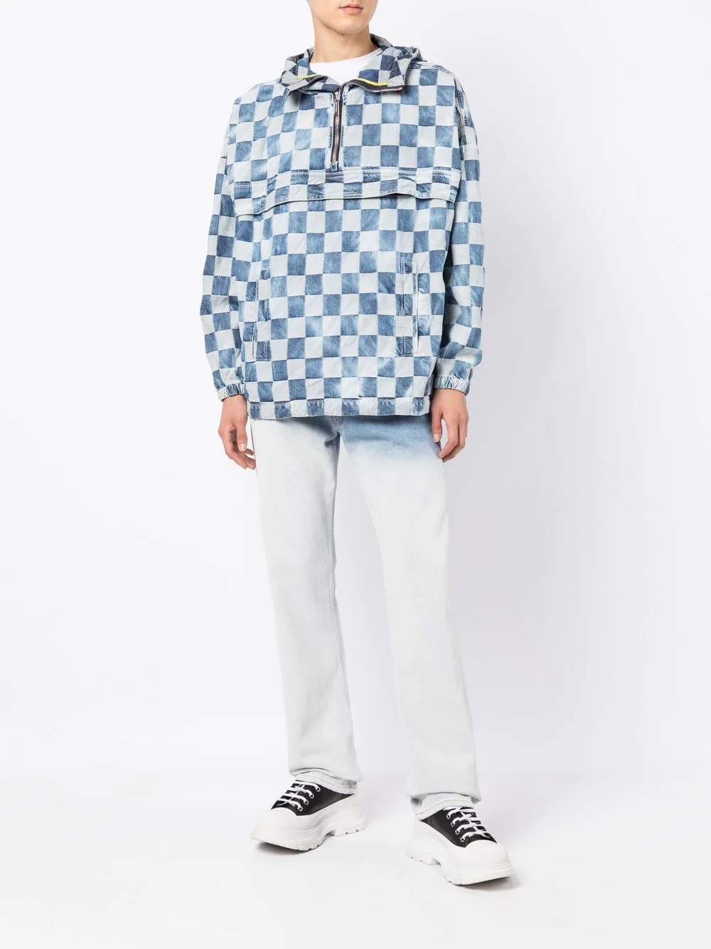 checkerboard-print sports jacket - 2