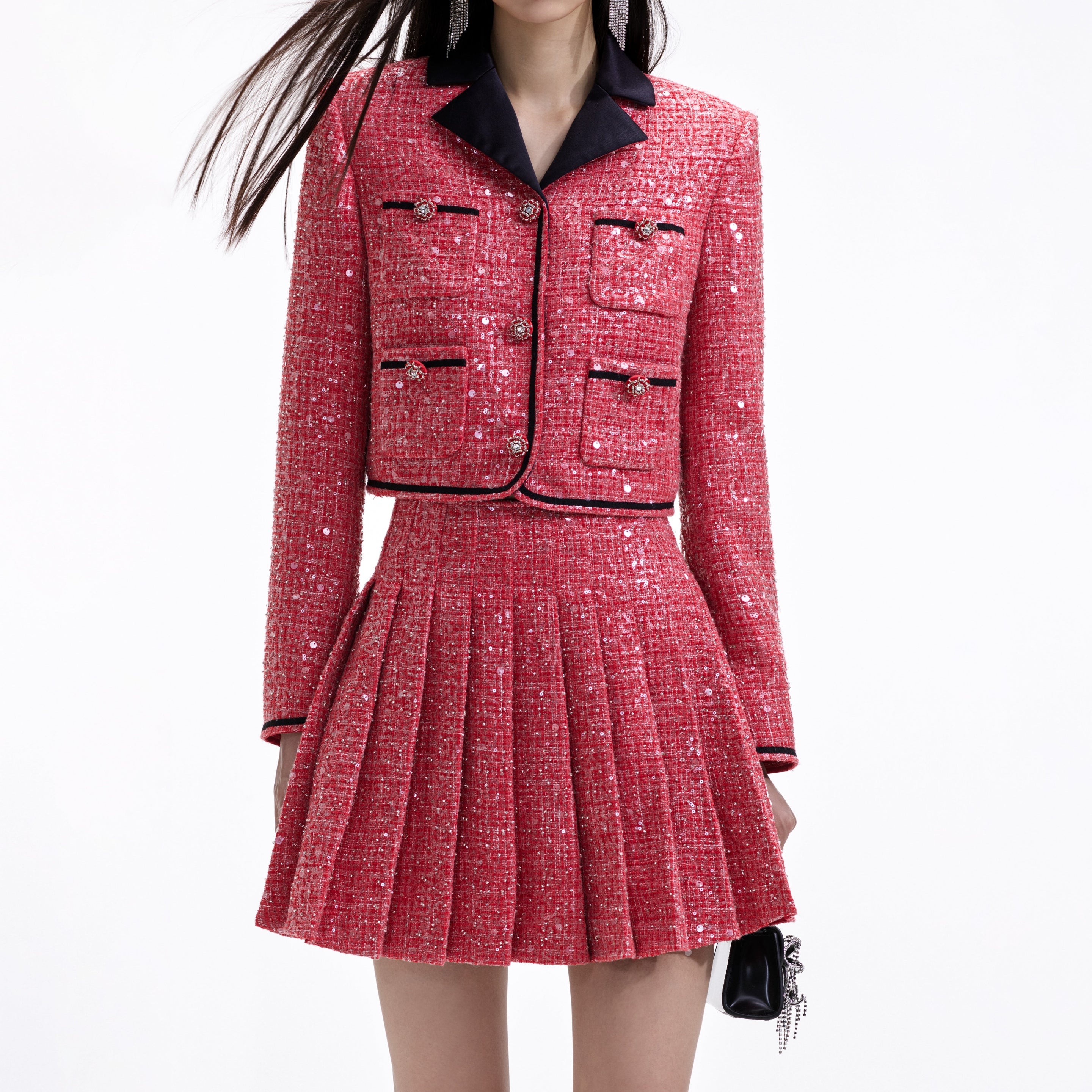 Red Boucle Jacket - 4