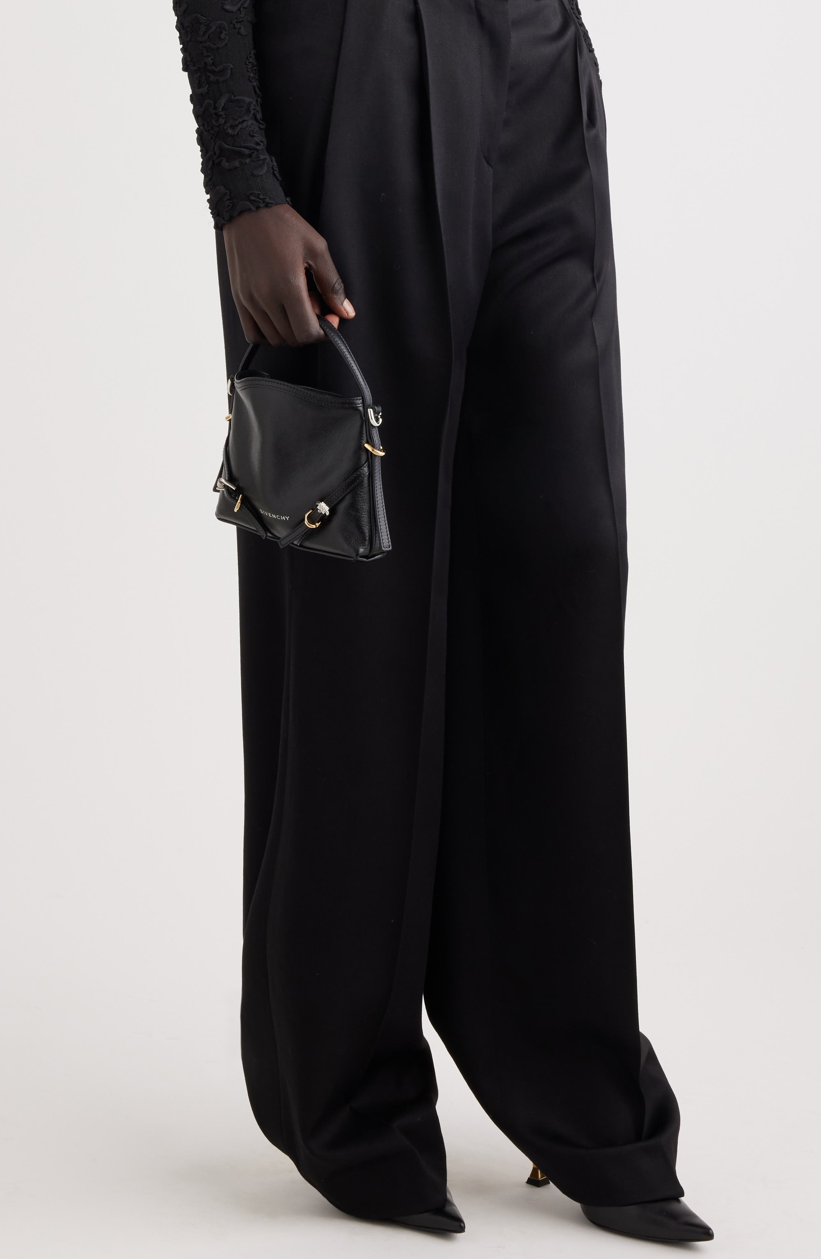 Givenchy Nano Voyou Leather Crossbody Bag in Black at Nordstrom - 2