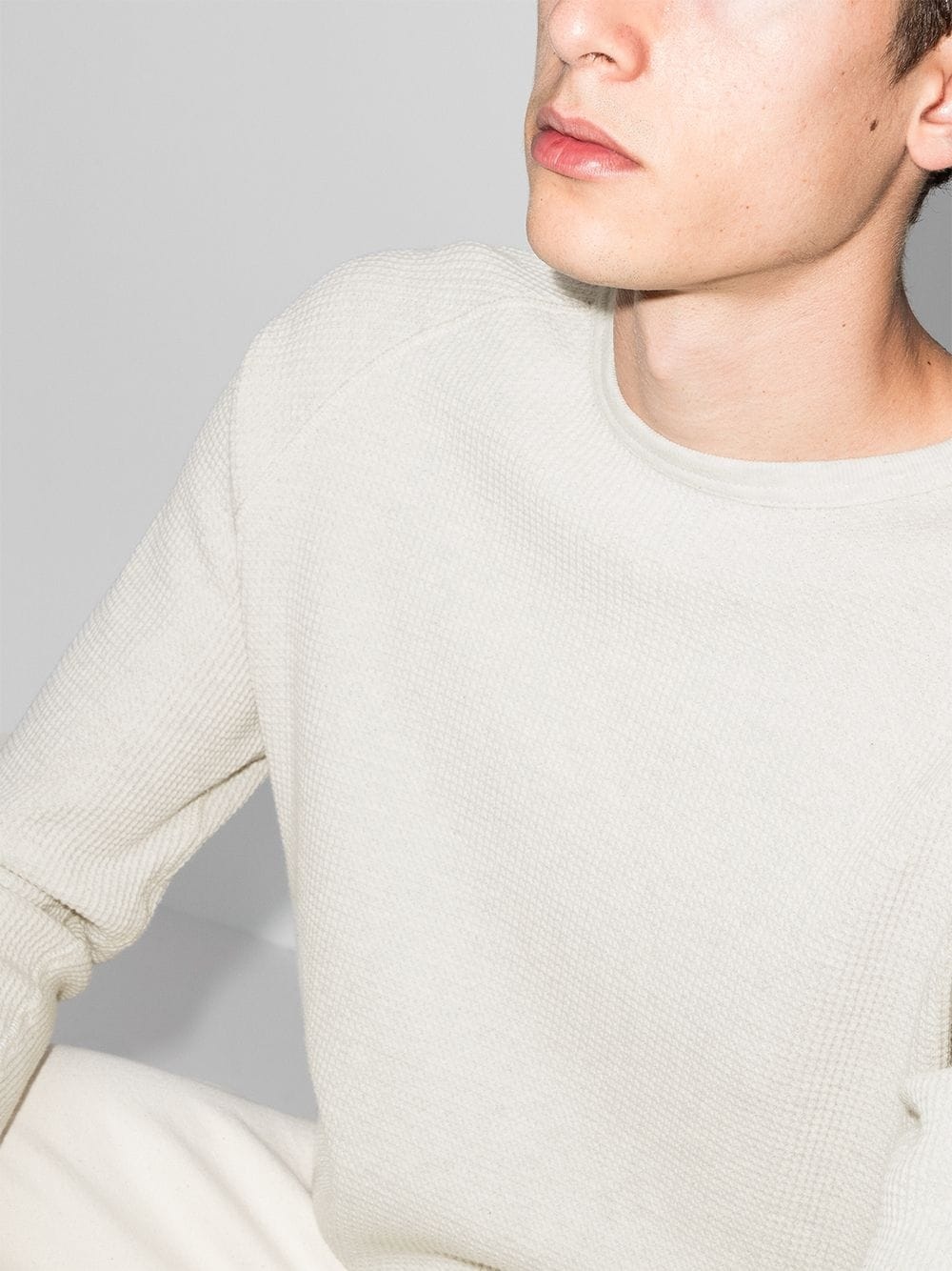 waffle-knit crew-neck jumper - 4