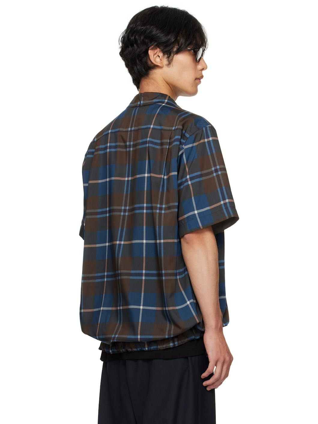 Brown & Navy Plaid Shirt - 3