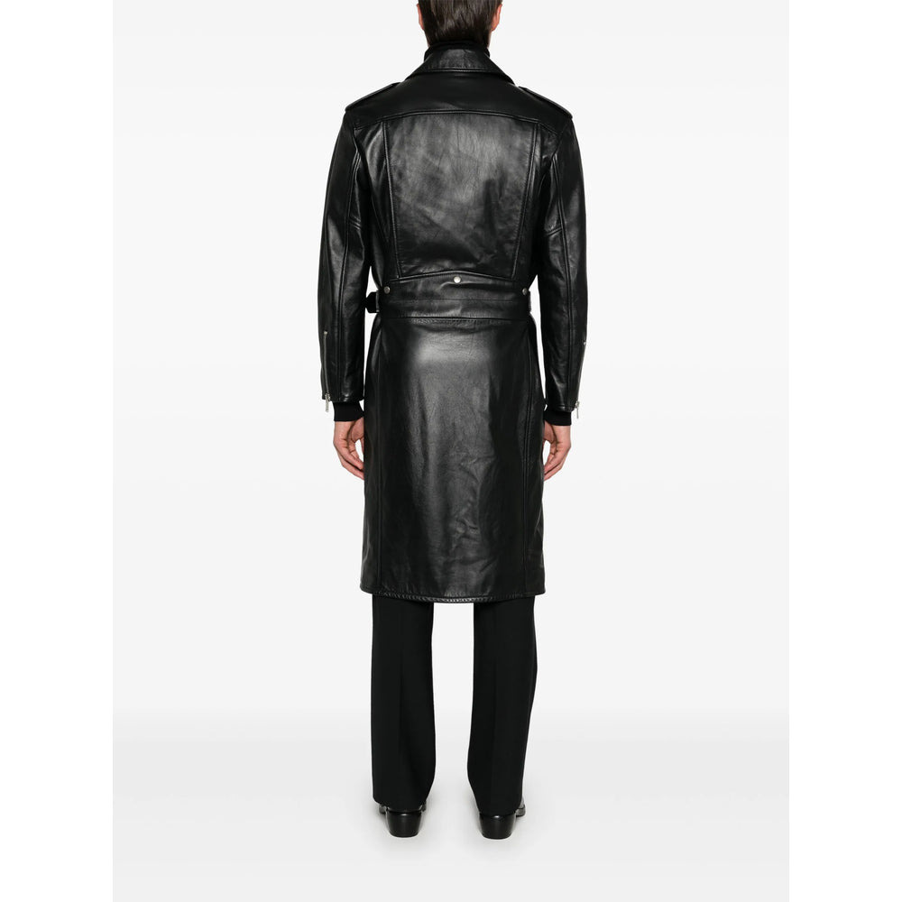Saint Laurent Black Coats - Leather Coats Men - 2