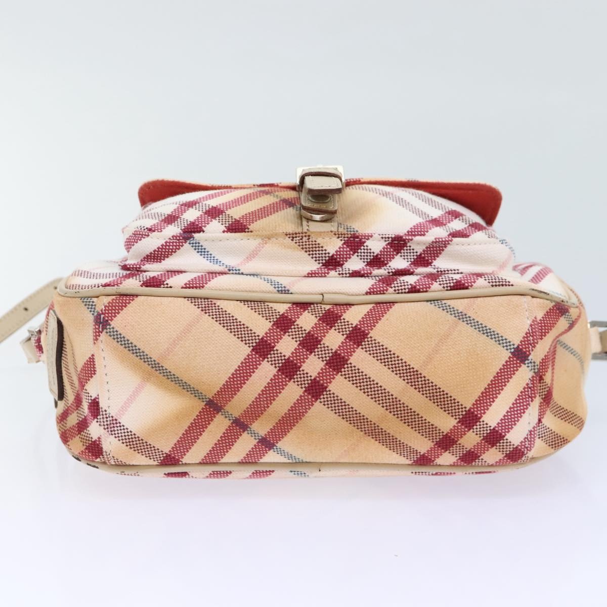 Burberry Nova Check Blue Label Shoulder Bag Canvas White Red - 5
