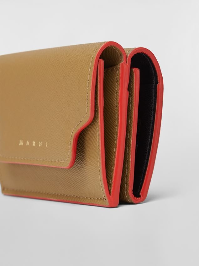 GREEN SAFFIANO CALFSKIN TRI-FOLD WALLET - 4