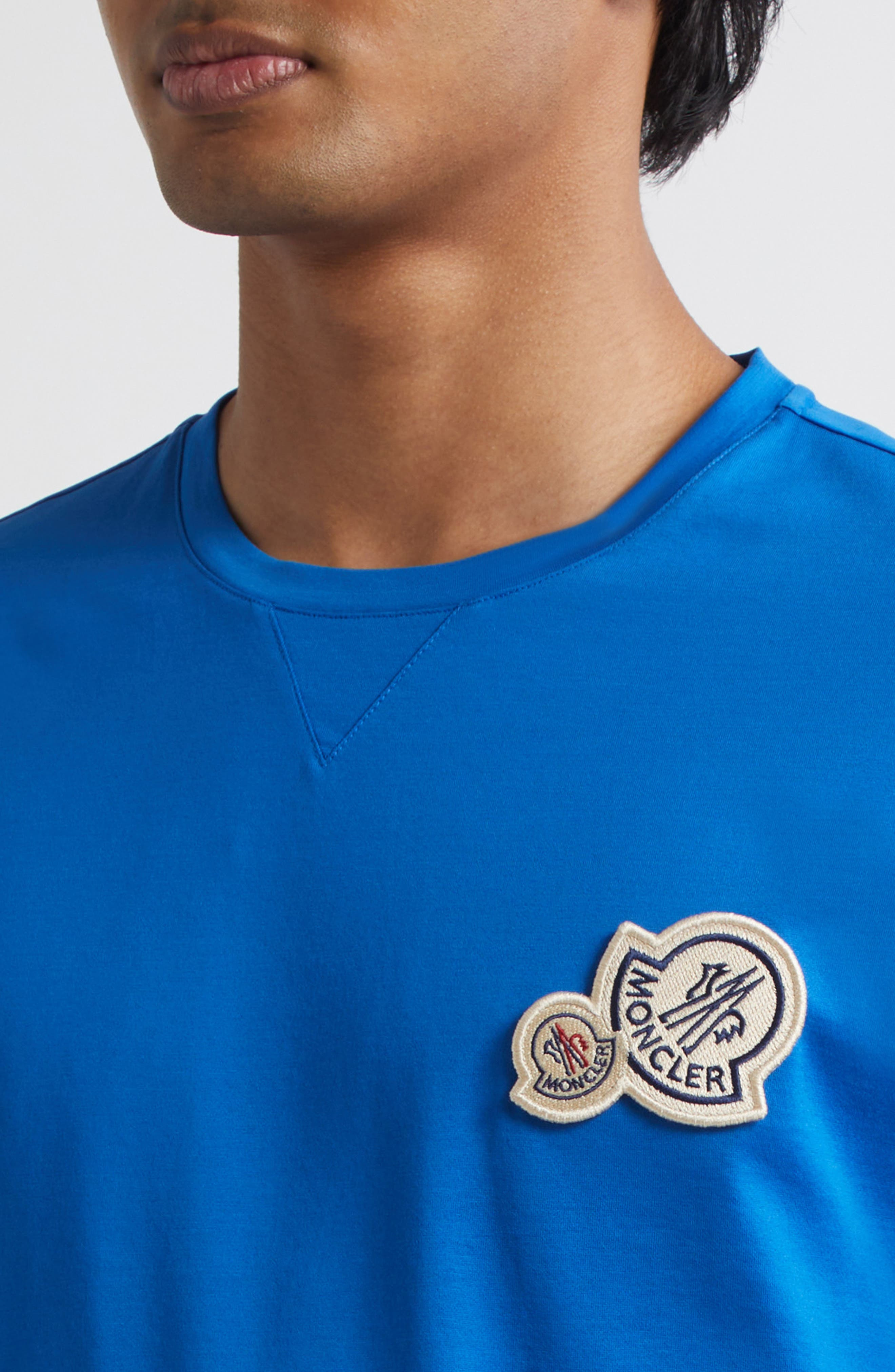 Moncler Logo Patch T-Shirt in Bluette at Nordstrom - 4