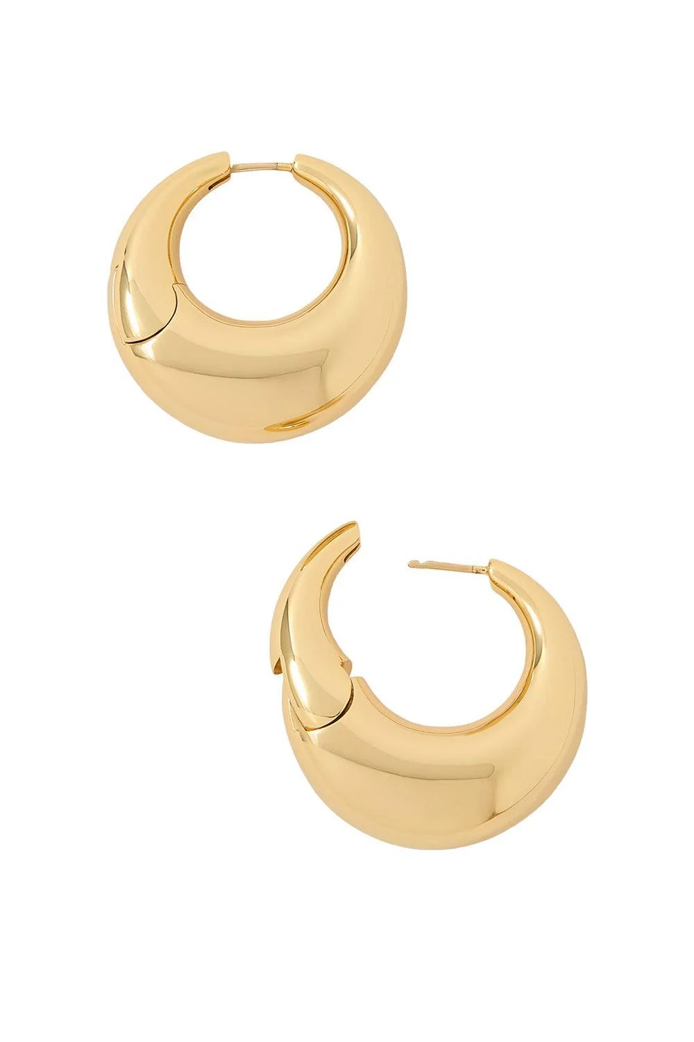 Puffy Medium Hinged Hoop Earrings - 1