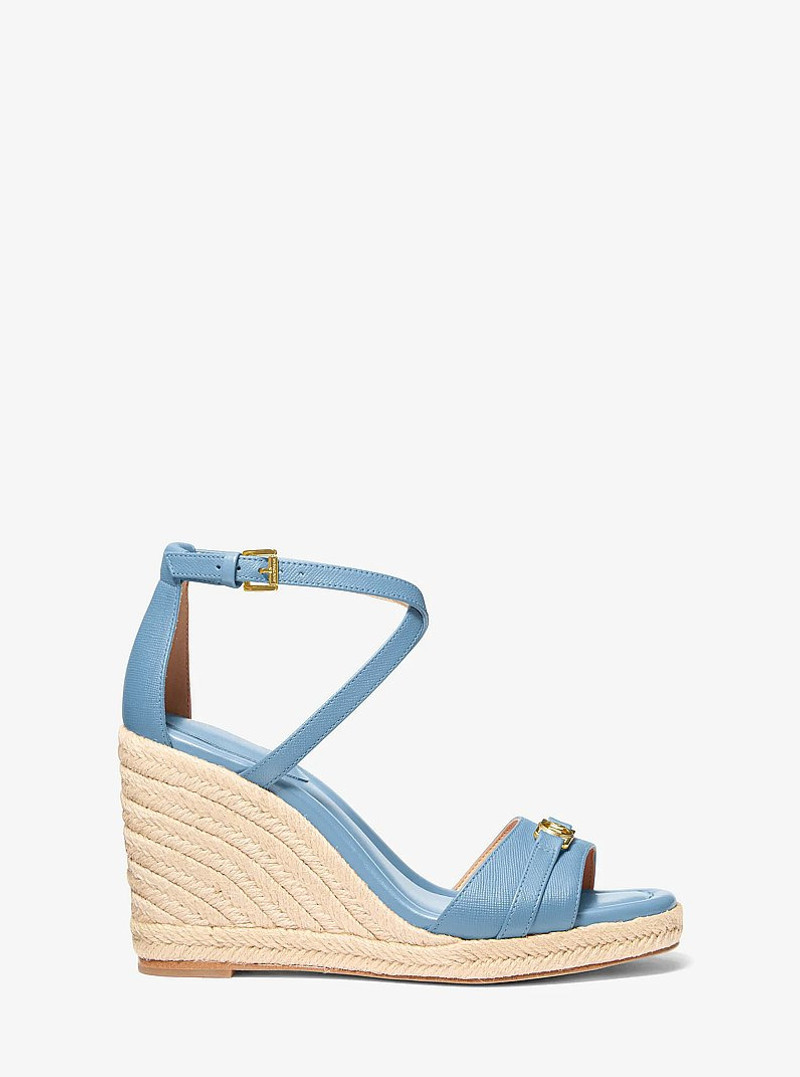 Mandy Saffiano Leather Wedge Sandal 1