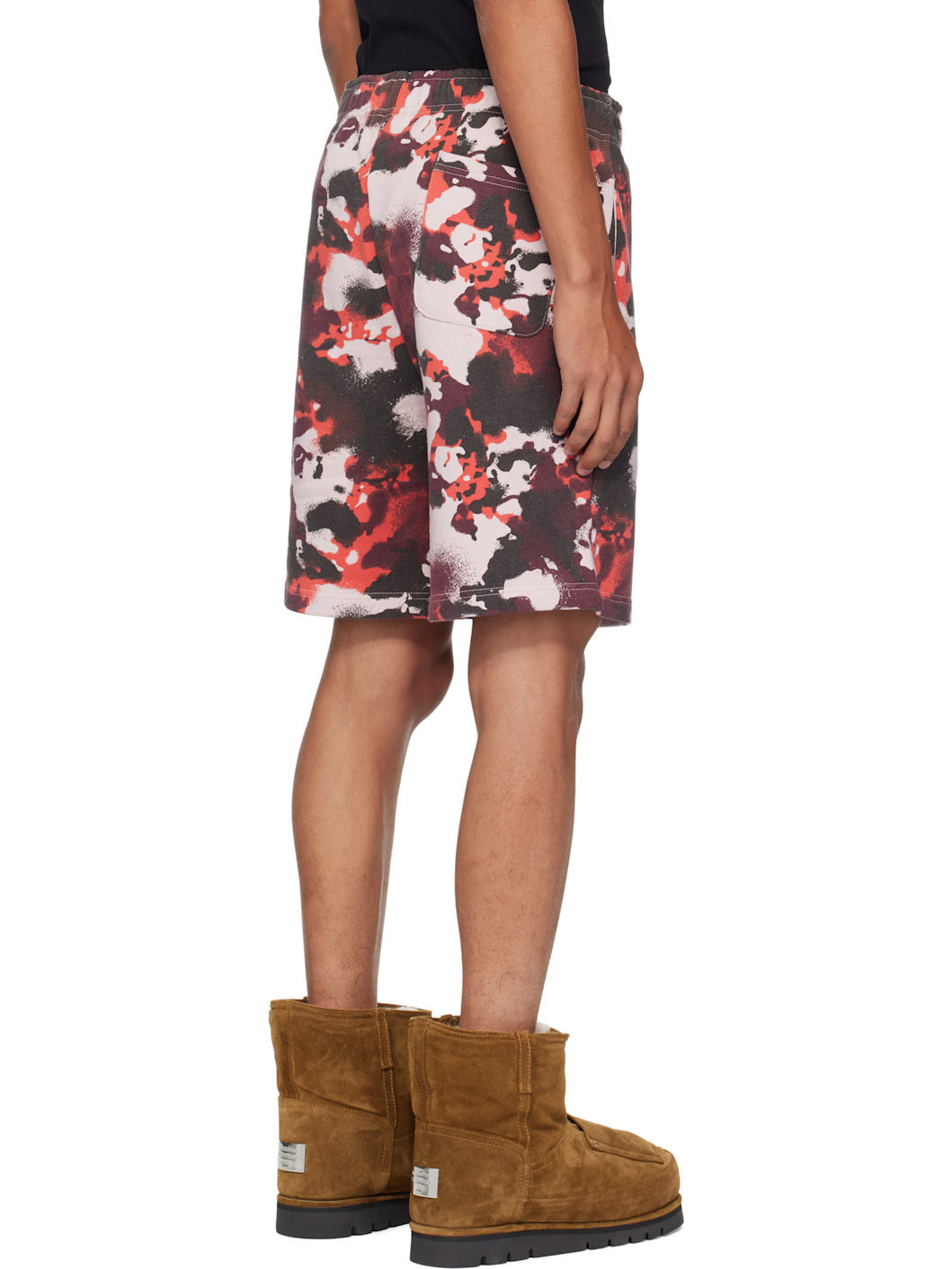 Red & Purple Map Camo Regular Fit Shark Sweat Shorts - 3