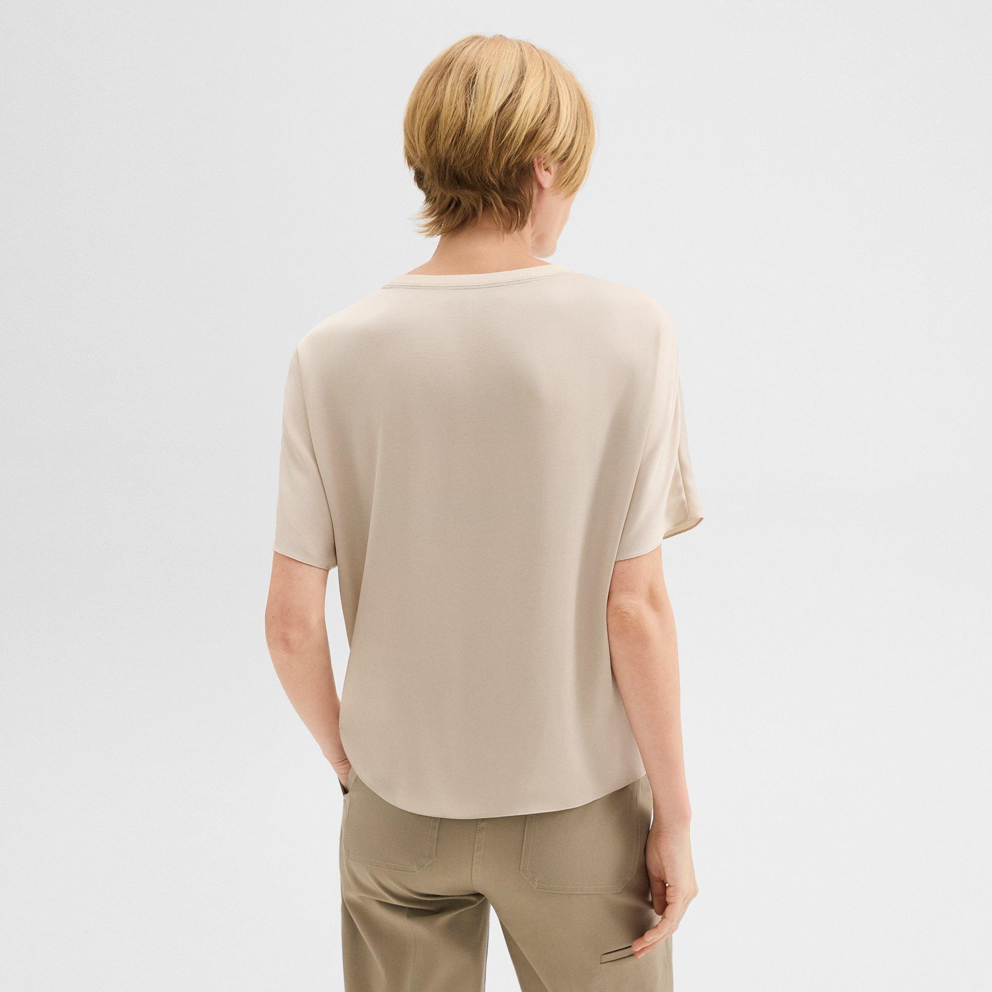 Dolman Sleeve Tee in Recycled Satin - 4