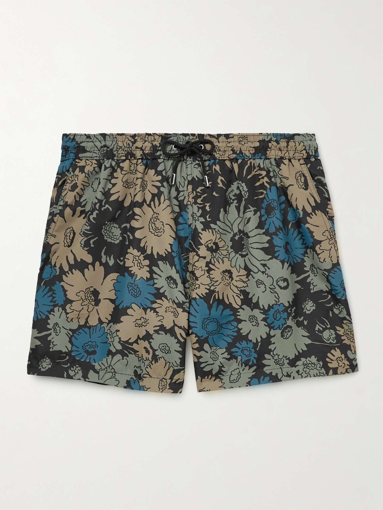 Mid-Length Floral-Print Recycled Swim Shorts - 1