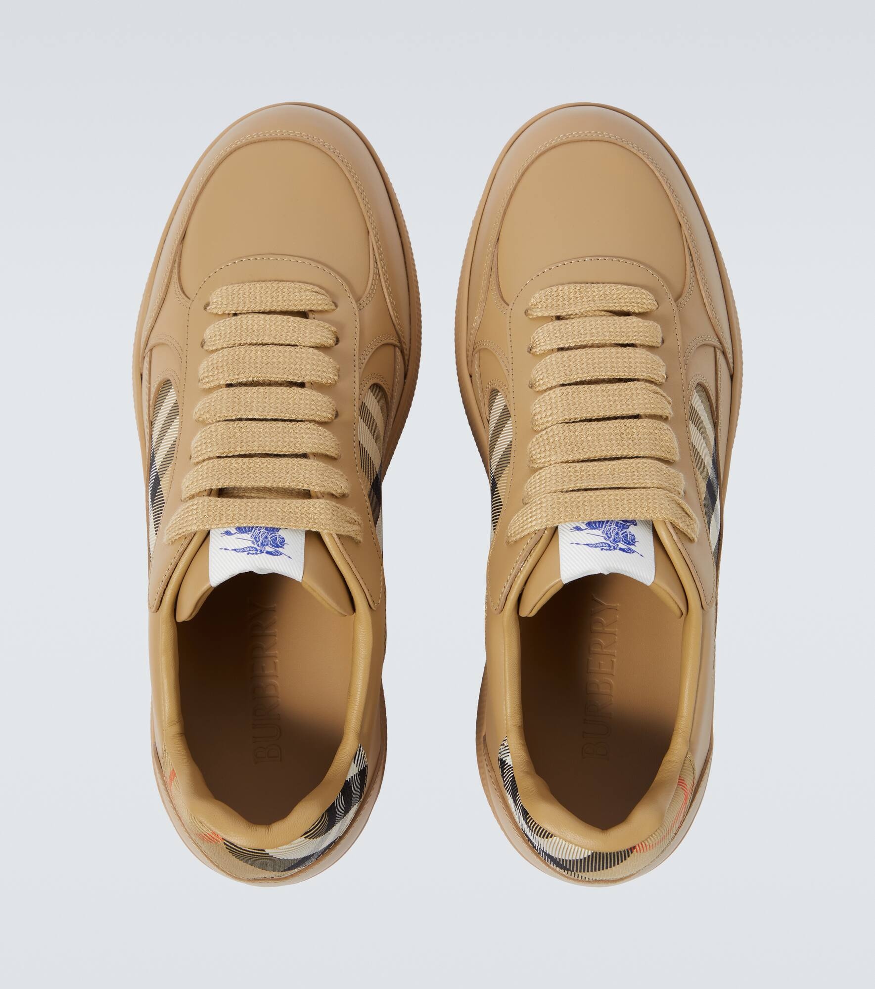 Burberry Check leather sneakers - 4