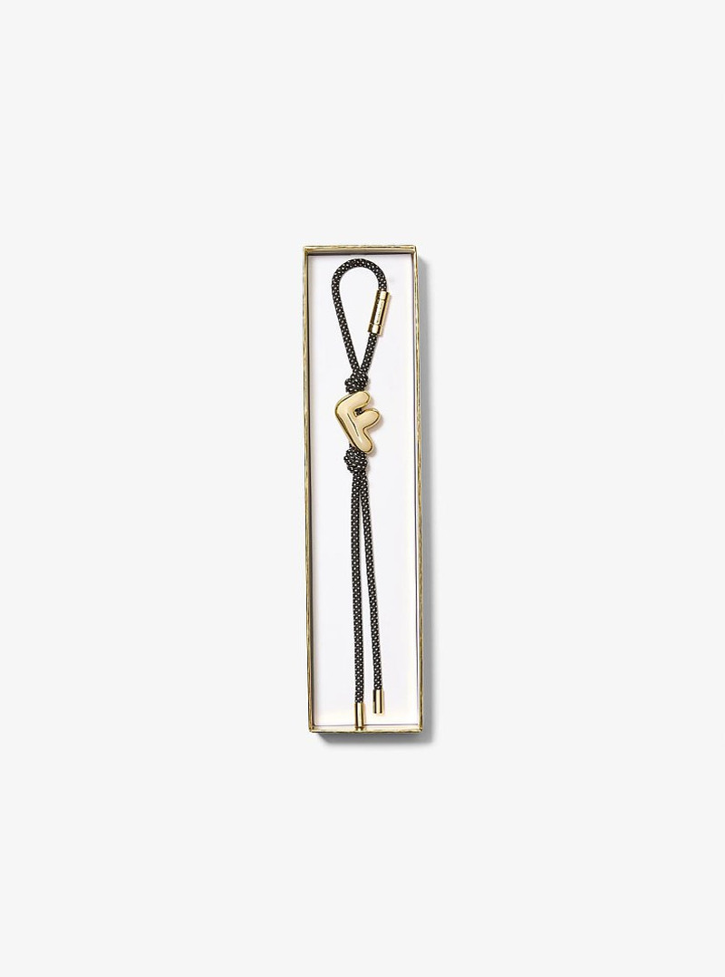 MICHAEL KORS Initial Gold-Tone and Speckled Cord Bag Charm outlook