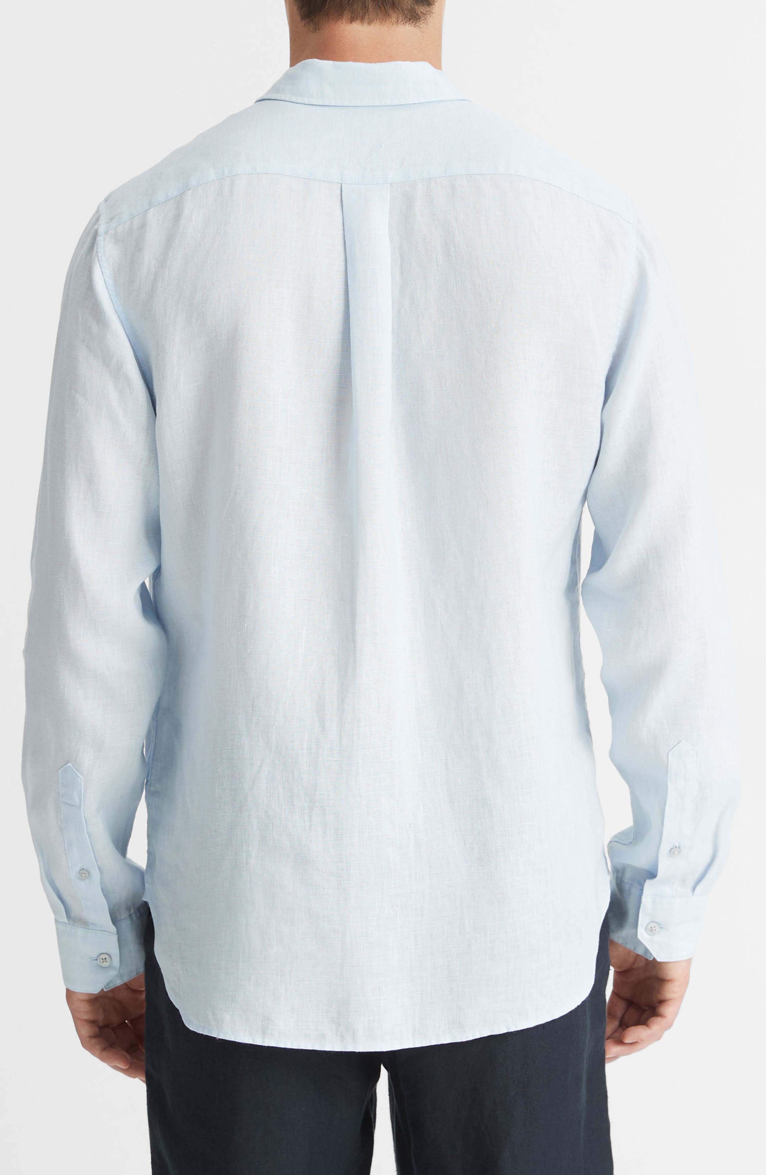 Vince Linen Button-Up Shirt in Glacier at Nordstrom - 2