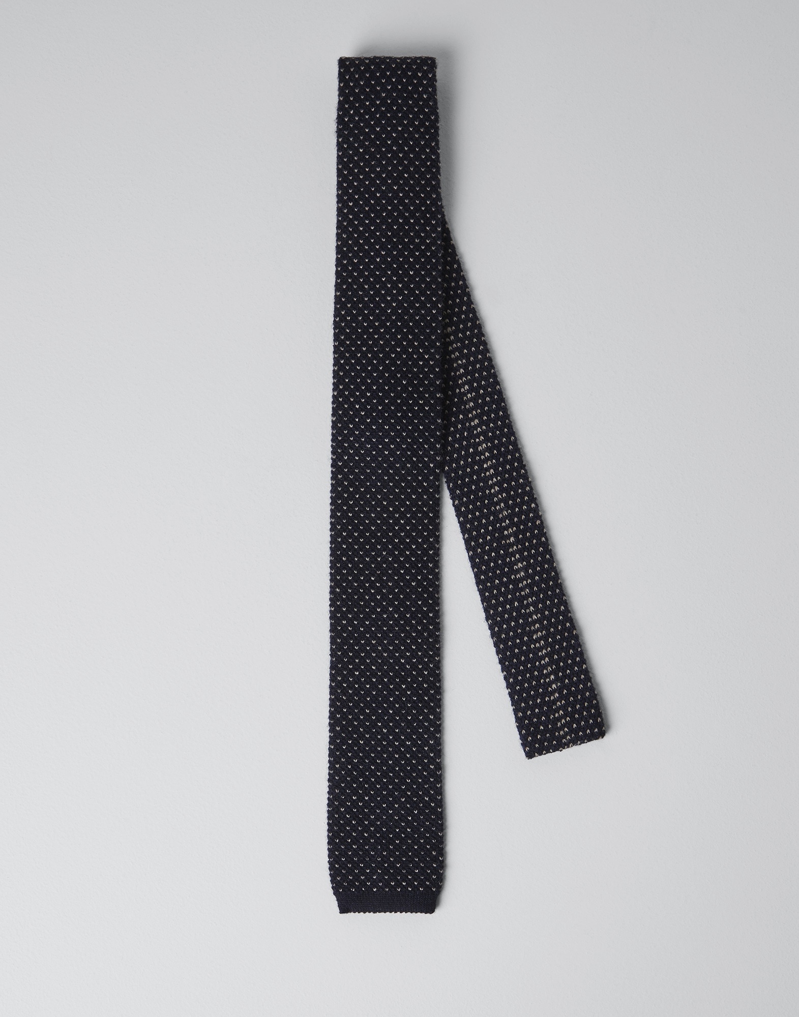 Cashmere knitted tie with jacquard pattern - 1