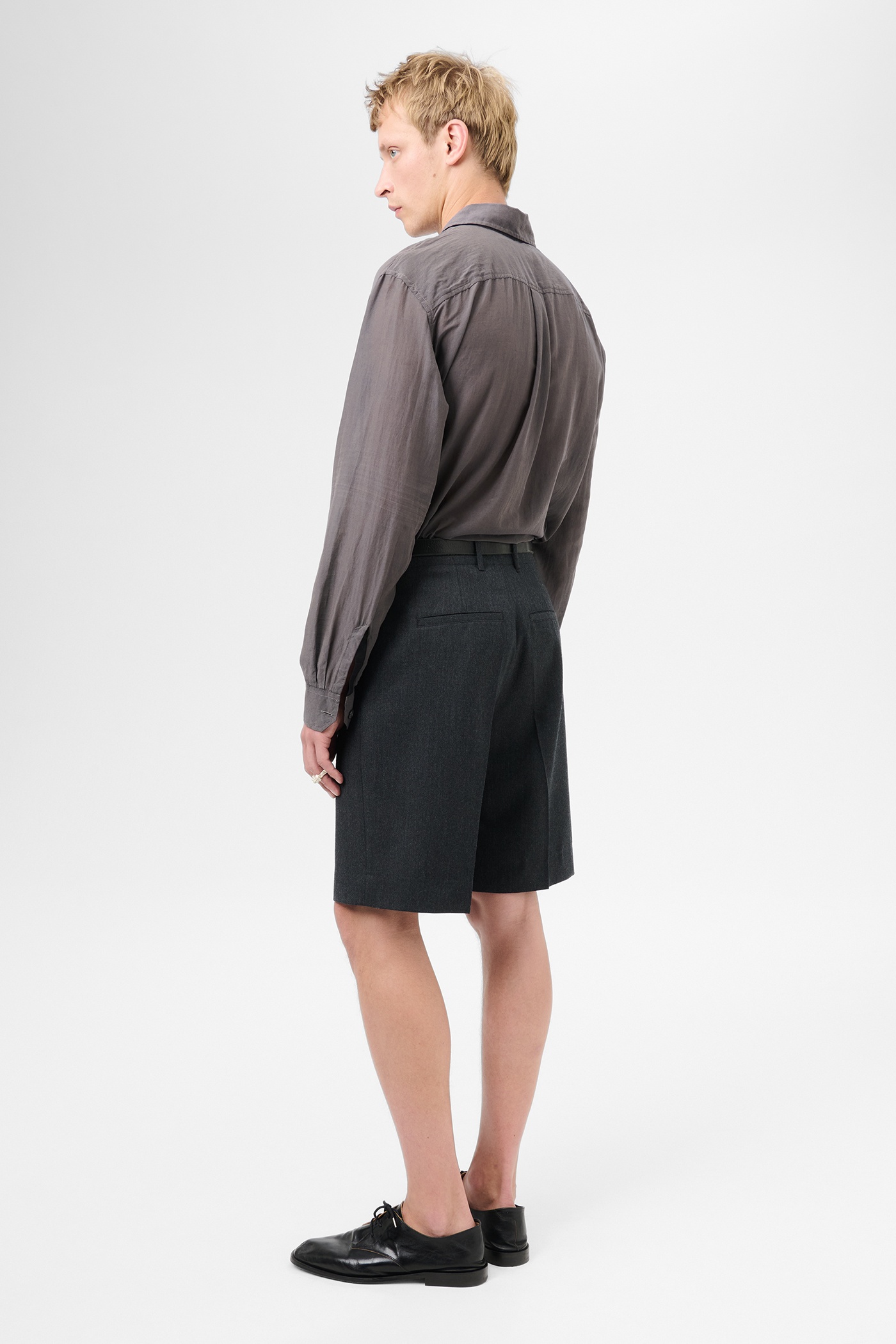 Borrowed Shorts Premium Charcoal Office Wool - 4
