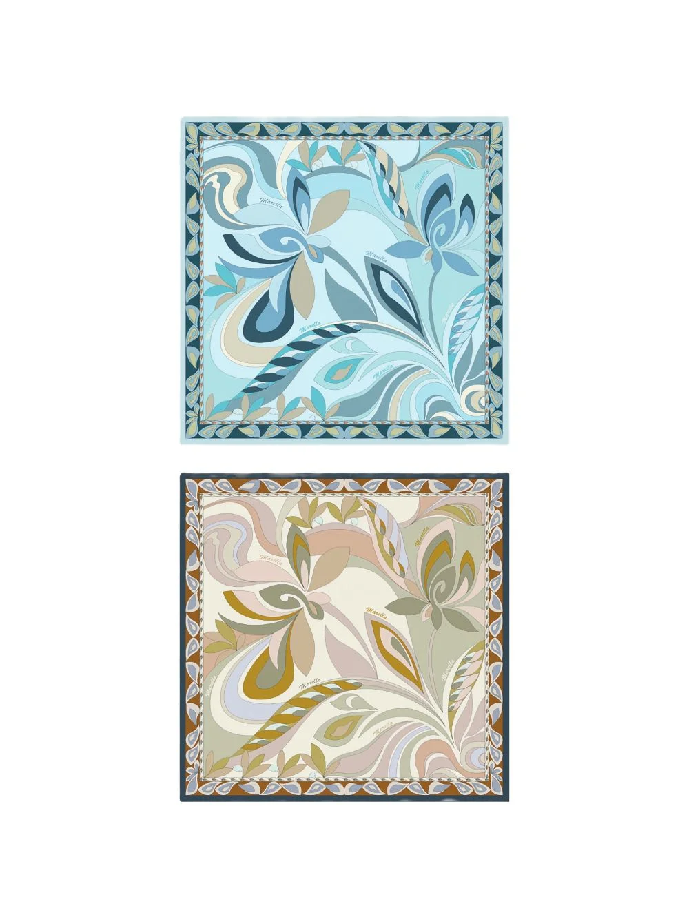 abstract-print silk scarf - 1