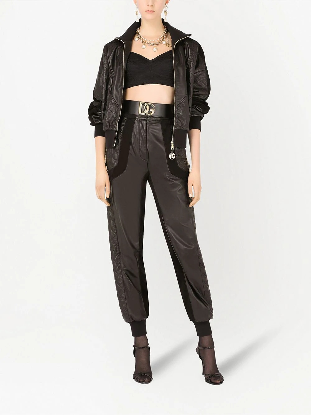quilted high-neck bomber jacket - 2