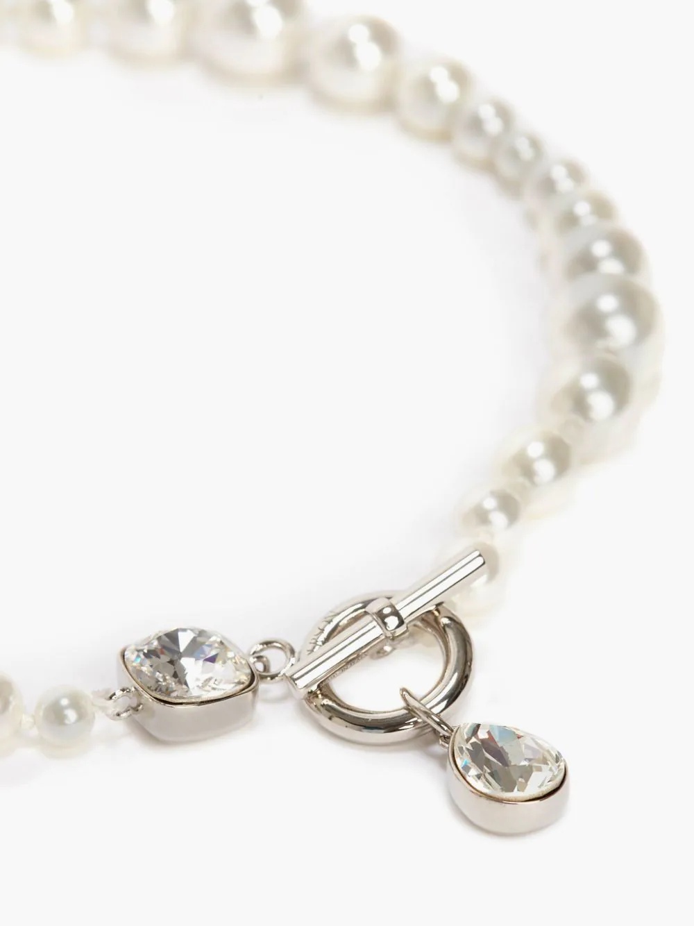 GRADUATED PEARL & CRYSTAL NECKLACE - 2