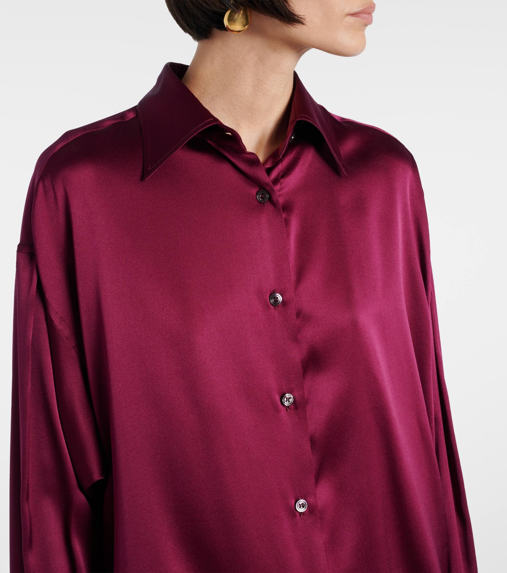 Silk-blend satin shirt - 4