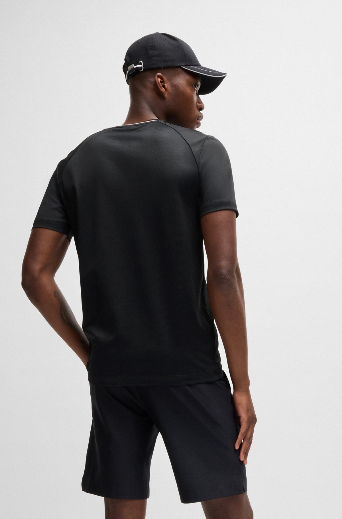 SLIM-FIT T-SHIRT WITH POPCORN STRIPE FABRIC - 5